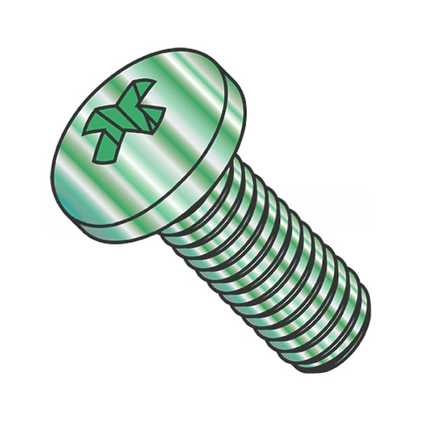 Usa Industrials #10-32 x 1/4 in Phillips Pan Machine Screw, Green Zinc Steel BULK-SCRW-6663 - main